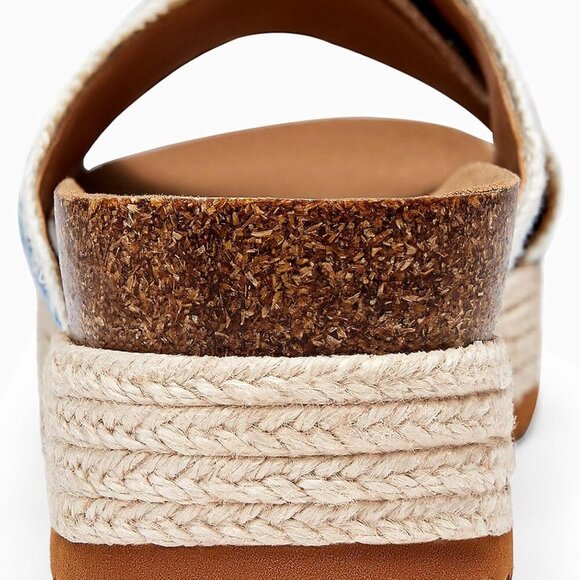 Womens Cork Flatform Espadrille Sandals Summer Beach Open Toe Size 8 - Picture 5 of 5